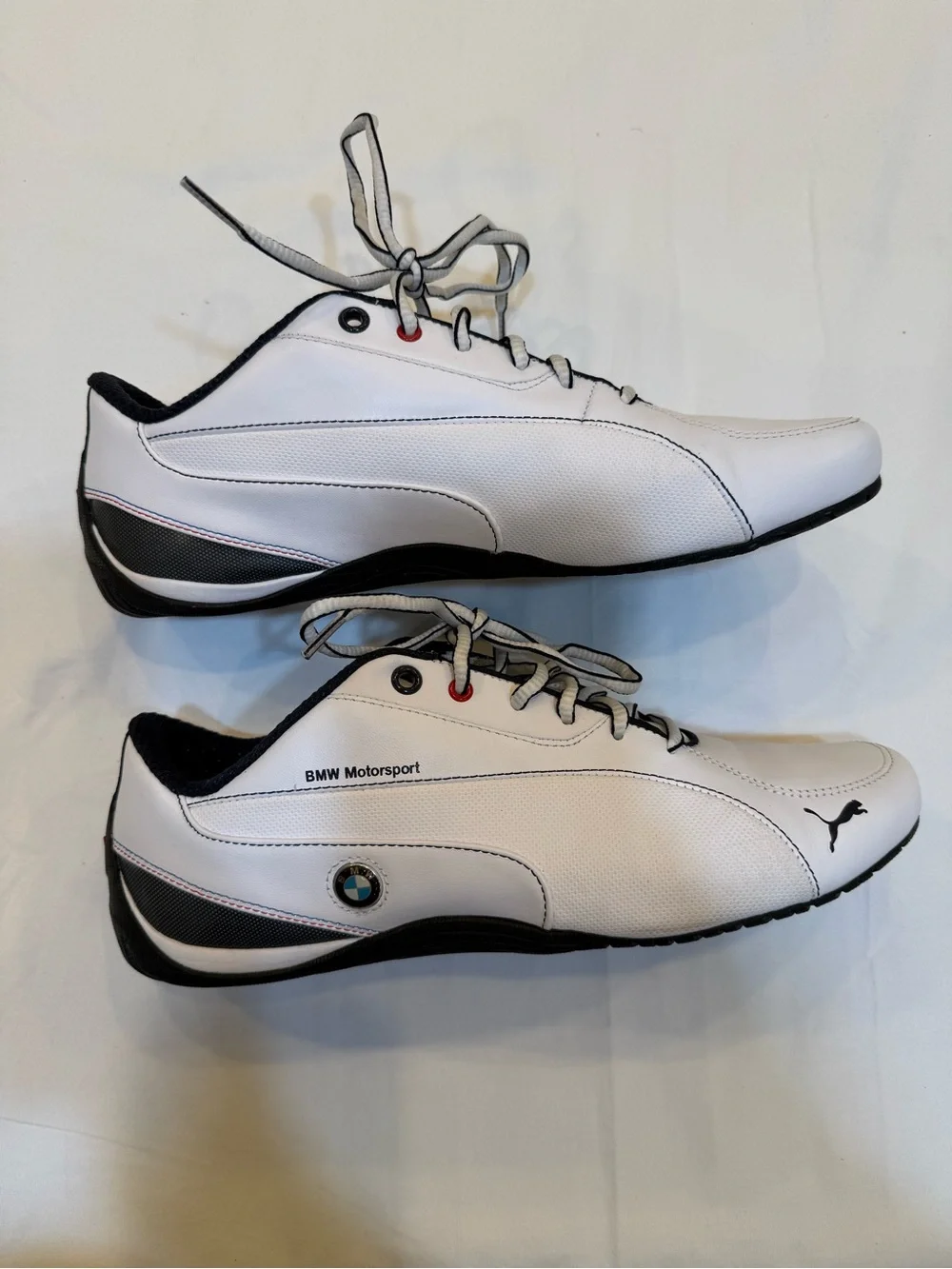 Puma Men’s White Sneakers with Black and Red Trim BMW Motorsport